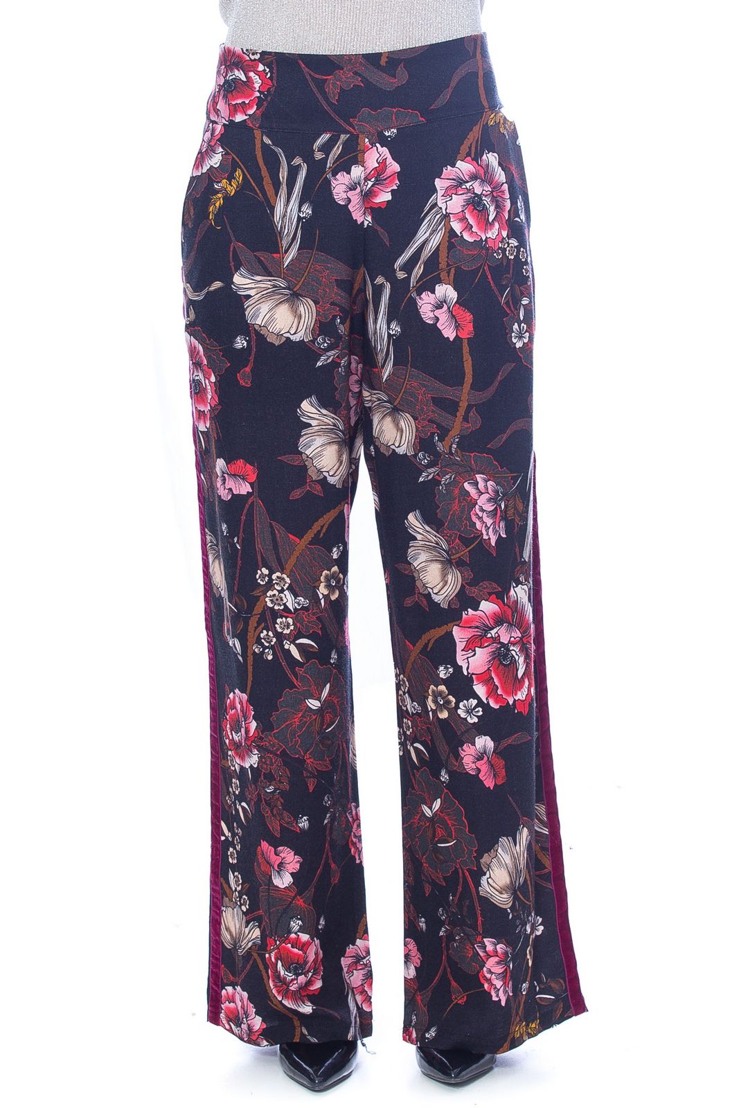 Pantaloni palazzo - NERO/ROSA/VERDE